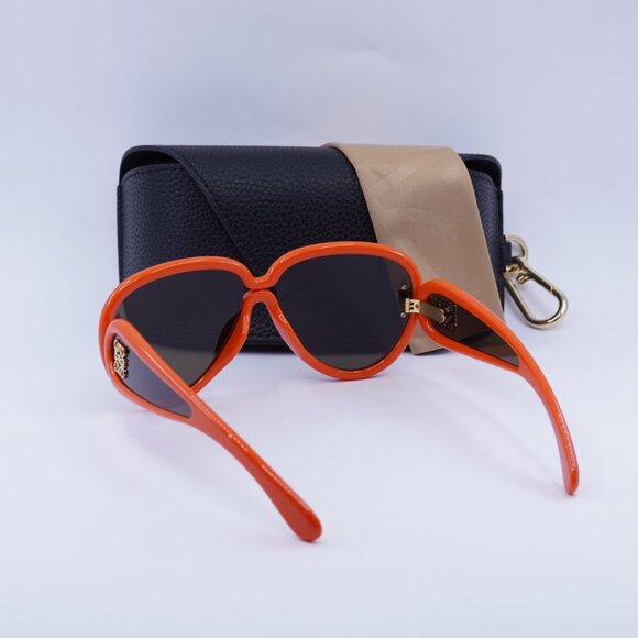 Loewe LW40132I 42E Aviator Sunglasses – Shiny Orange\Brown - Picture 4 of 10